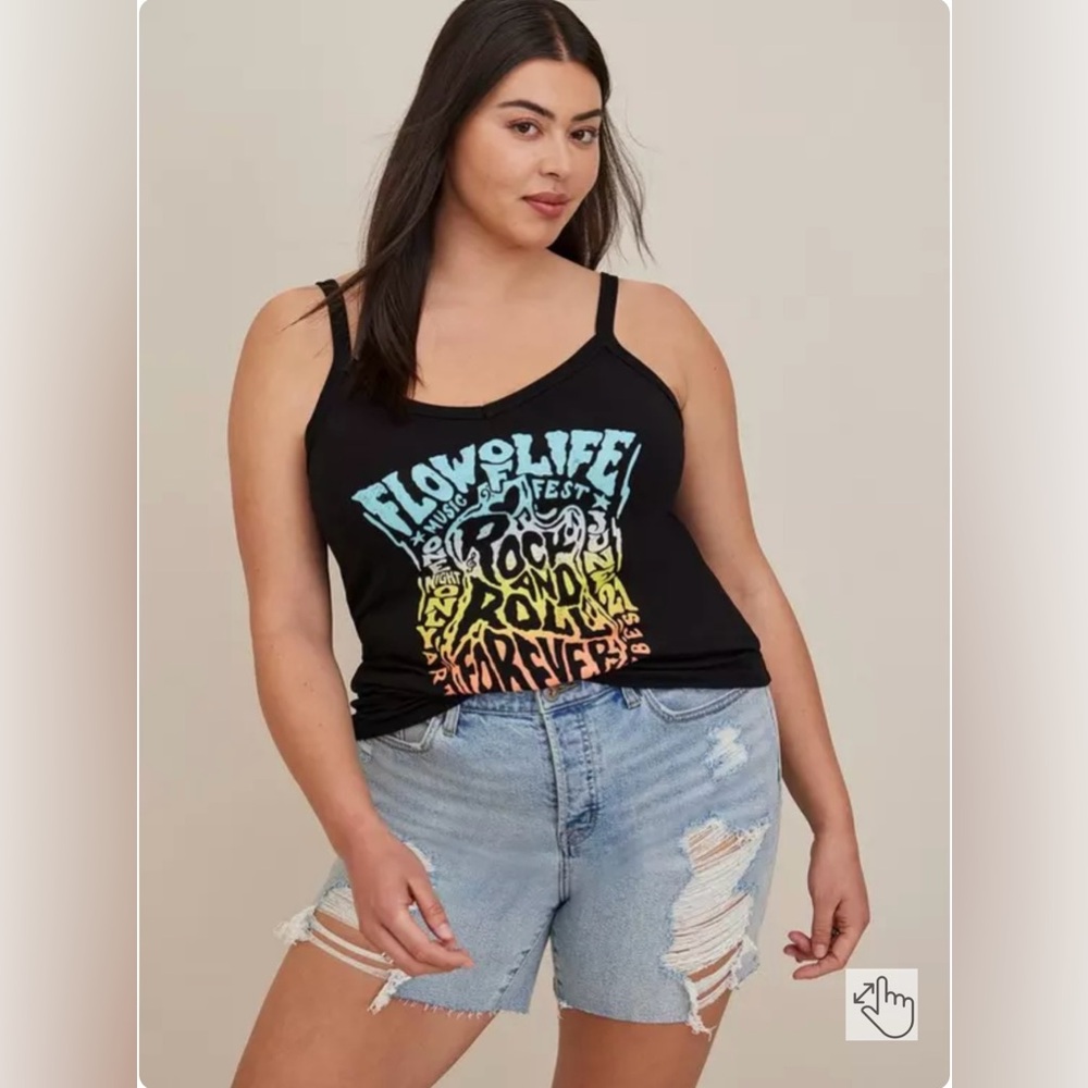 Torrid Graphic Classic Fit Super Soft V-Neck Icon Tank.